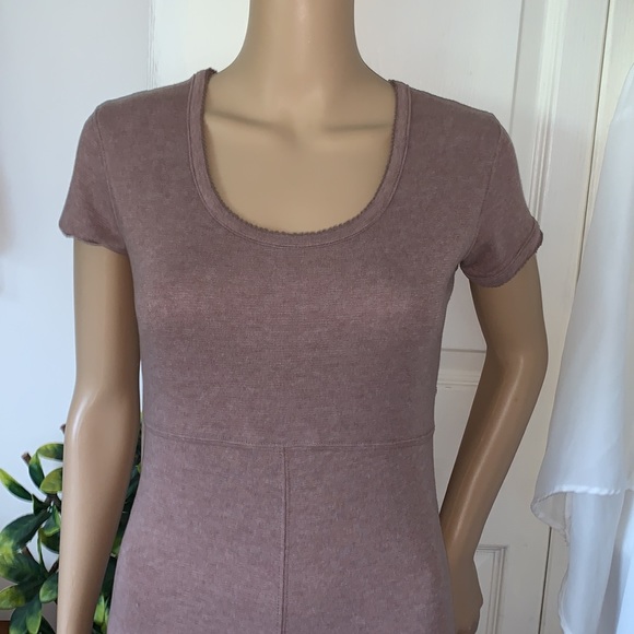 Vtg 80's 90's Jeffrey Rogers cap slv fit flare scoop neck maxi t-shirt dress M - Picture 5 of 16